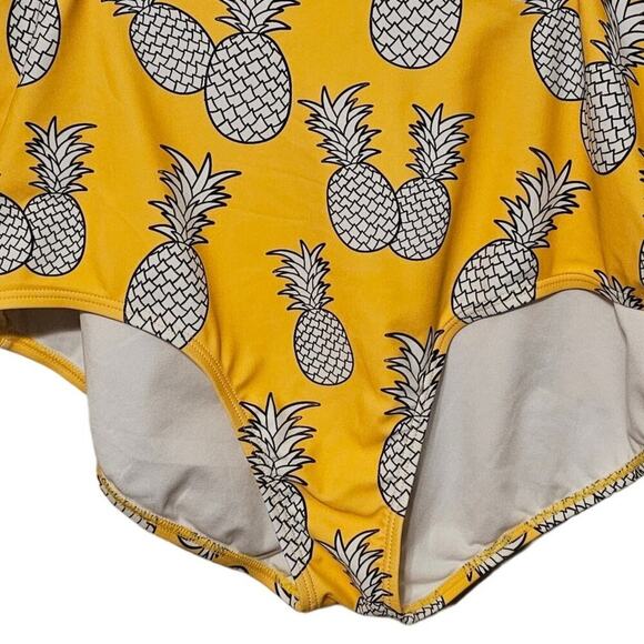 GABIFRESH x Swimsuits For All Pineapple‎ Bikini Bottom Yellow White High Waisted - Picture 3 of 7